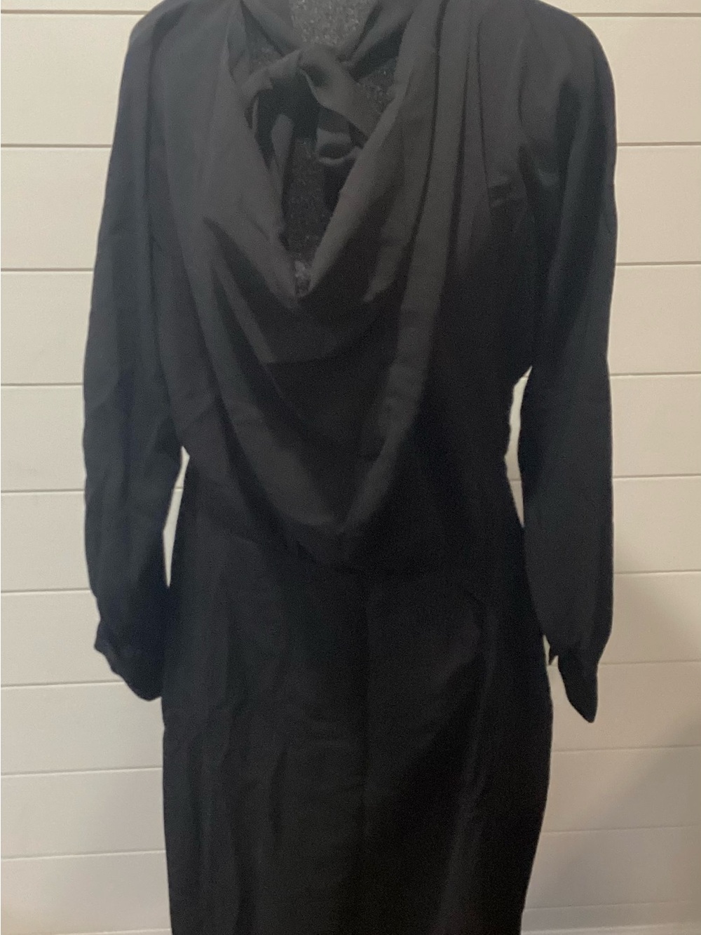 Zara Black Long Sleeve Cowl Neck Dress